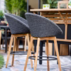 Cane-line Peacock Bar Chair Soft Rope with Teak Legs