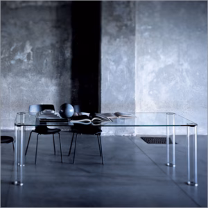 Glas Italia Pipeline Table in Transparent Glass
