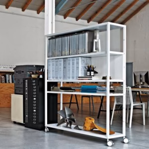 Helsinki Bookcase with Castors by Desalto