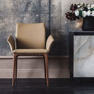 Cattelan Italia Arcadia Carver Chair, Fabric, Nubuck, Leather Upholstery
