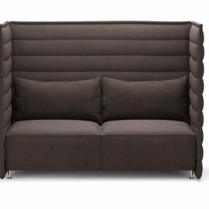 Vitra Alcove Plume High Back Two-Seater Sofa, Fabric Upholstery