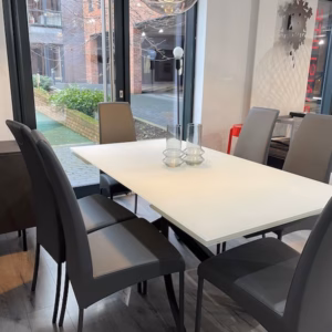 Bontempi Casa Artistico Extendable Dinning Table, White Glass Ex-Display