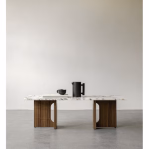 Audo Copenhagen Androgyne Marble Top and Wood Base Coffee Table