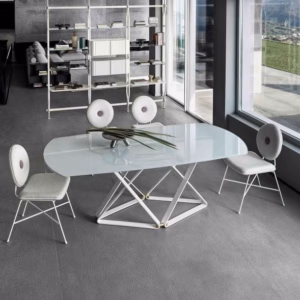 Bontempi Casa Delta Barrel Extending Dining Table 