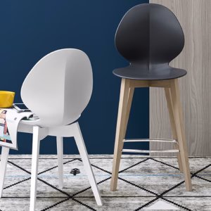 Calligaris Basil Wood + Plastic Stool