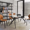 Basil Wood/Leather Chair by Calligaris