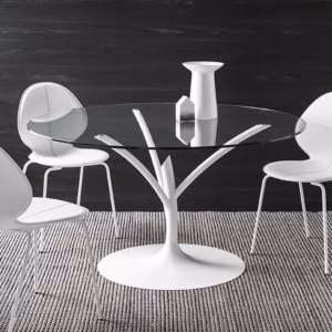 Basil 4-Leg/Leather Chair by Calligaris