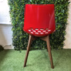 Calligaris Connubia Jam Chair Wooden Legs - Glossy Optic White/Transparent Red