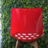 Calligaris Connubia Jam Chair Wooden Legs - Glossy Optic White/Transparent Red