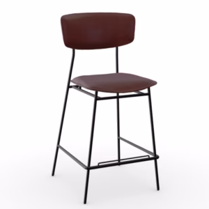 Fifties Leather Stool by Calligaris