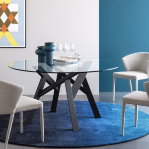 Jungle Glass Round Dining Table by Calligaris