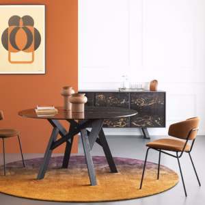 Jungle Ceramic Round Dining Table by Calligaris