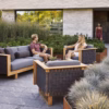 Canle-line Angle lounge chair w/teak frame, incl. grey Cane-line AirTouch cushions