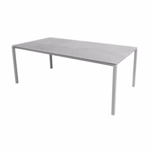 Cane-line Pure Outdoor Dining Table 200 x 100cm - Light Grey/Aluminium 