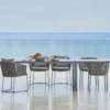 Cane-line Pure Outdoor Dining Table 200 x 100cm - Light Grey/Aluminium 