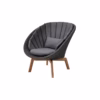 Cane-line Outdoor Peacock Lounge Chair - Teak/Dark Grey