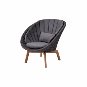 Cane-line Outdoor Peacock Lounge Chair - Teak/Dark Grey