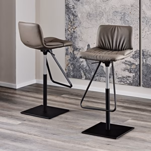 Cattelan Italia Axel Swiveling, adjustable height Stool, fabric, synthetic nubuck, synthetic leather, soft leather