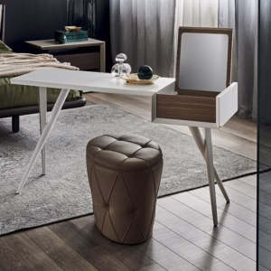 Cattelan Italia Batik Desk, graphite, white, Canaletto walnut