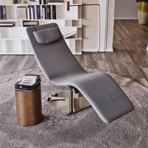 Cattelan Italia Casanova Chaise Longue, Fabric, Nubuck, Leather Upholstery