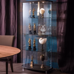 Cattelan Italia Concerto Cabinet, Glass and Leather