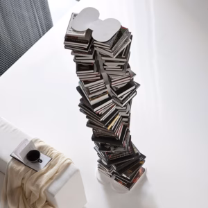 Cattelan Italia DNA Bookshelf, White, Black, Titanium Steel