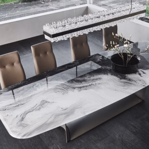 Cattelan Italia Dragon Crystalart Dining Table, rectangular, shaped