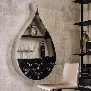 Cattelan Italia Drop Bookcase/Wine Rack, Lacquered Steel, Polished Stainless Steel