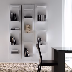 Cattelan Italia Fifty Modular wall Bookcase, lacquered embossed wood