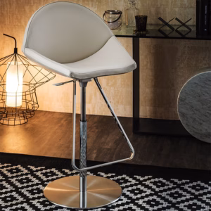 Cattelan Italia Kiss Stool, fabric, synthetic nubuck, micro nubuck, soft leather or synthetic leather