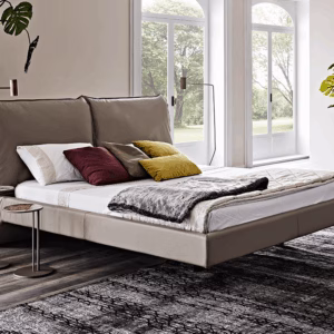 Cattelan Italia Lukas Bed, Selection of Sizes, synthetic nubuck, micro nubuck, Fabric Upholstery