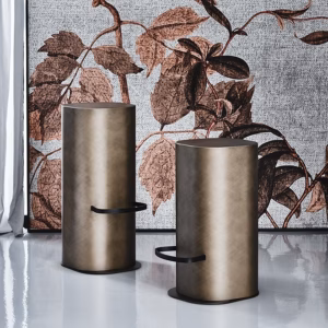Cattelan Italia Pancho Stool, Brushed Bronze or Brushed Grey steel structure