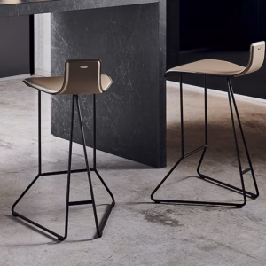Cattelan Italia Pepe Stool, Leather Upholstery