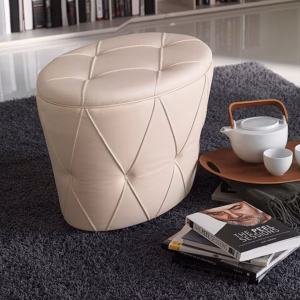 Cattelan Italia Pinko Pouf, synthetic leather, soft leather