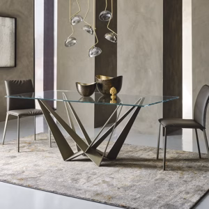 Cattelan Italia Skorpio Glass Dining Table, square, rectangular, shaped