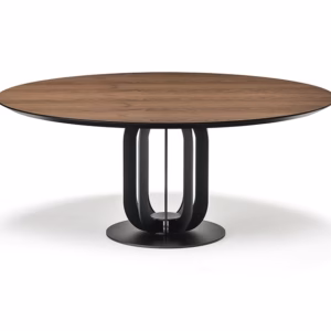 Cattelan Italia Soho Wood Round Table, Canaletto Walnut, Burned Oak