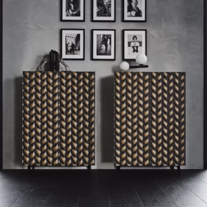 Cattelan Italia Spiga Sideboard, 2 or 3 doors, matt graphite, titanium, brushed bronze & Brushed Grey