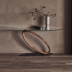 Cattelan Italia Tour Console, glass, Canaletto walnut