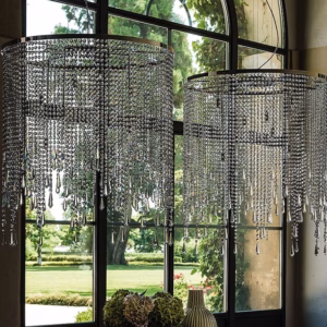 Cattelan Italia Venezia Pendant Round, Rectangular Light, GLASS, CHROME