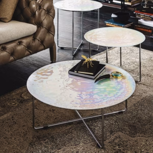 Cattelan Italia Vinyl Coffee/Side Table, Glass, Steel