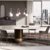 Eforma Cilindro Fixed Dining Round in Glass, Ceramic, Wood or Marble