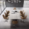 Eforma Cilindro Fixed Dining Round in Glass, Ceramic, Wood or Marble