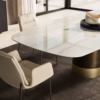 Eforma Cilindro Fixed Dining Round in Glass, Ceramic, Wood or Marble