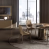 Eforma Cilindro Fixed Dining Round in Glass, Ceramic, Wood or Marble