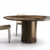 Eforma Cilindro Fixed Dining Round in Glass, Ceramic, Wood or Marble