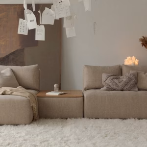 Sits Cleo Modular Sofa Upholstered in Fabric, Leather