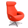 Conform Globe Armchair Lounge Chair Swivel Base in Fabric or Leather