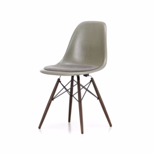 Eames Fiberglass Side Chair DSW wooden base & Upholstery