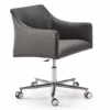 Eforma Isidora 5 Way Upholstered Office Armchair with Polished Aluminium Swivel 5 Way Base & Adjustable Height