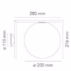 FLOS IC C/W1 Wall or Ceiling Light Dimension